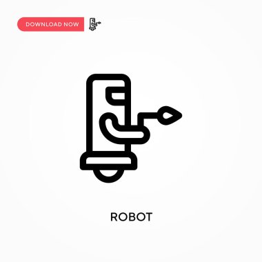 Robot Basit vektör simgesi. Web sitesi veya mobil uygulama için modern, basit düz vektör çizimi