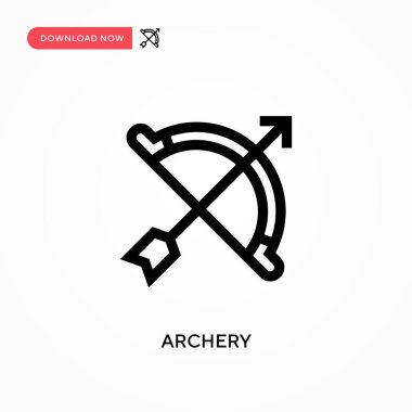 Okçuluk basit vektör simgesi. Web sitesi veya mobil uygulama için modern, basit düz vektör çizimi