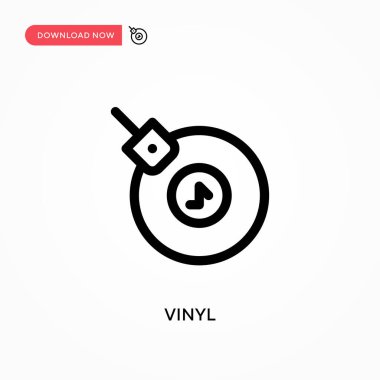 Vinil basit vektör simgesi. Web sitesi veya mobil uygulama için modern, basit düz vektör çizimi