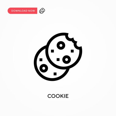 Kurabiye Basit vektör simgesi. Web sitesi veya mobil uygulama için modern, basit düz vektör çizimi