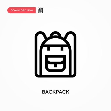 Sırt çantası Basit vektör simgesi. Web sitesi veya mobil uygulama için modern, basit düz vektör çizimi