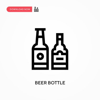 Bira şişesi. Basit vektör ikonu. Web sitesi veya mobil uygulama için modern, basit düz vektör çizimi