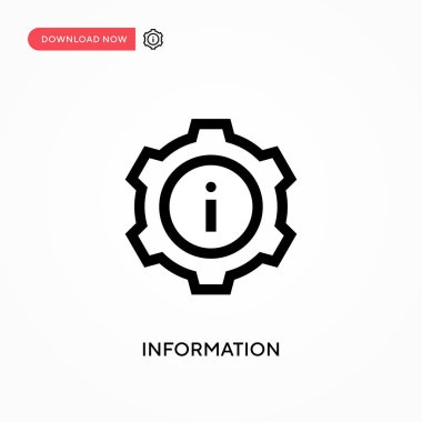 Bilgi basit vektör simgesi. Web sitesi veya mobil uygulama için modern, basit düz vektör çizimi