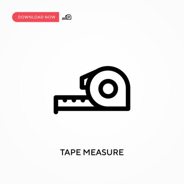Teyp ölçüsü basit vektör simgesi. Web sitesi veya mobil uygulama için modern, basit düz vektör çizimi