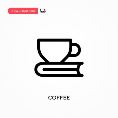 Basit kahve vektör simgesi. Web sitesi veya mobil uygulama için modern, basit düz vektör çizimi