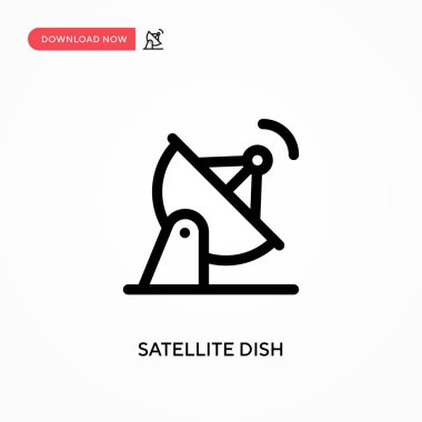 Uydu çanağı basit vektör simgesi. Web sitesi veya mobil uygulama için modern, basit düz vektör çizimi