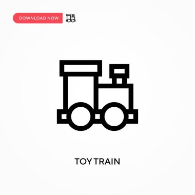 Oyuncak tren basit vektör simgesi. Web sitesi veya mobil uygulama için modern, basit düz vektör çizimi