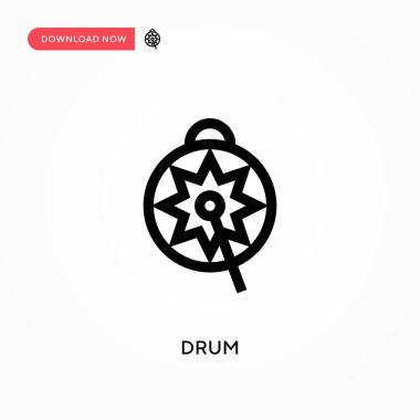 Davul Basit vektör simgesi. Web sitesi veya mobil uygulama için modern, basit düz vektör çizimi