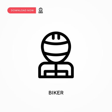 Bisikletçi Basit vektör simgesi. Web sitesi veya mobil uygulama için modern, basit düz vektör çizimi