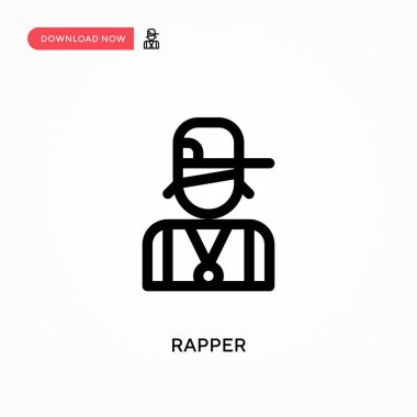 Rapçi Basit vektör simgesi. Web sitesi veya mobil uygulama için modern, basit düz vektör çizimi