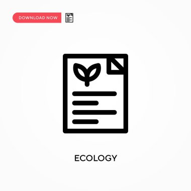 Ekoloji basit vektör simgesi. Web sitesi veya mobil uygulama için modern, basit düz vektör çizimi