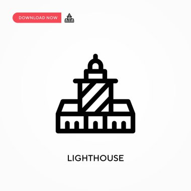 Deniz feneri basit vektör simgesi. Web sitesi veya mobil uygulama için modern, basit düz vektör çizimi