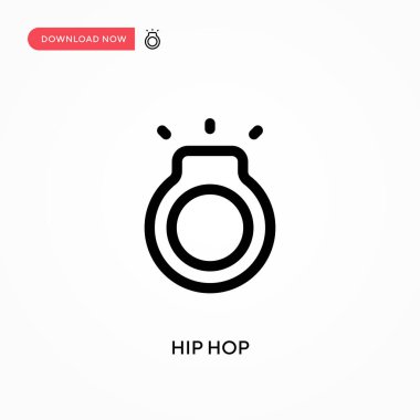 Hip hop Basit vektör simgesi. Web sitesi veya mobil uygulama için modern, basit düz vektör çizimi
