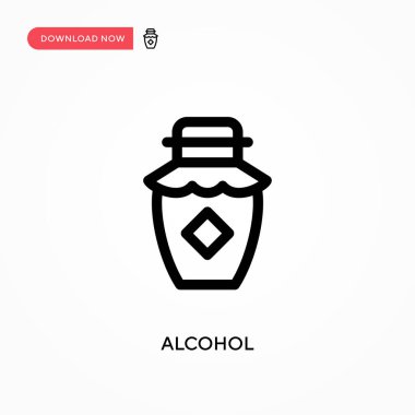 Alkol basit vektör simgesi. Web sitesi veya mobil uygulama için modern, basit düz vektör çizimi