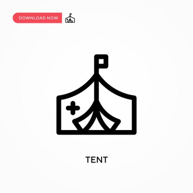Çadır basit vektör simgesi. Web sitesi veya mobil uygulama için modern, basit düz vektör çizimi