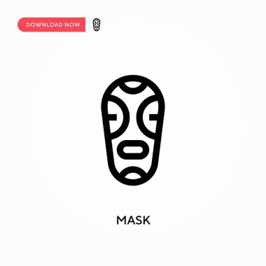 Maske Basit vektör simgesi. Web sitesi veya mobil uygulama için modern, basit düz vektör çizimi