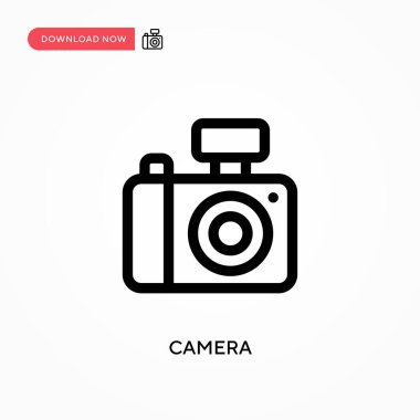Kamera basit vektör simgesi. Web sitesi veya mobil uygulama için modern, basit düz vektör çizimi