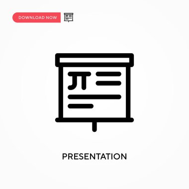 Sunum basit vektör simgesi. Web sitesi veya mobil uygulama için modern, basit düz vektör çizimi
