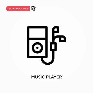 Müzik çalar Basit vektör simgesi. Web sitesi veya mobil uygulama için modern, basit düz vektör çizimi