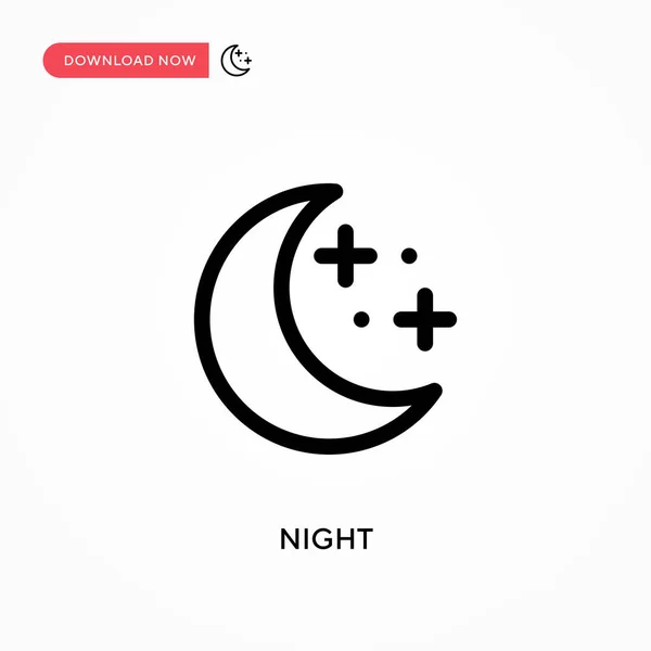 Night Simple Vector Icon Modern Simple Flat Vector Illustration Web — Stock Vector