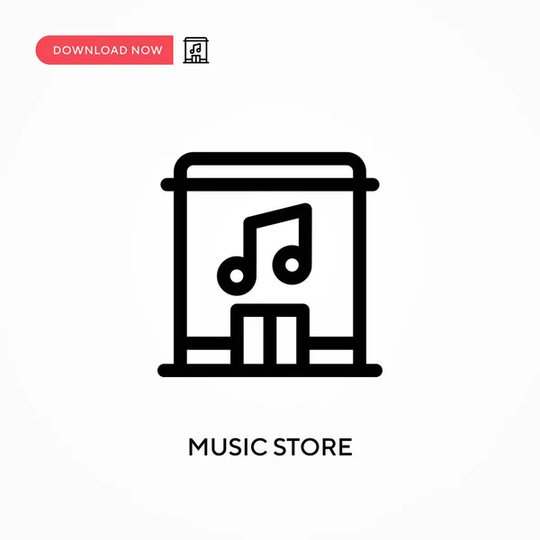 Tienda Música Icono Vector Simple Moderno Simple Ilustración Vector Plano — Vector de stock