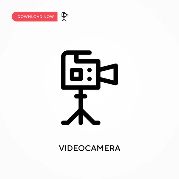 Videocamera Simple Vector Icon Modern Simple Flat Vector Illustration Web — Stock Vector