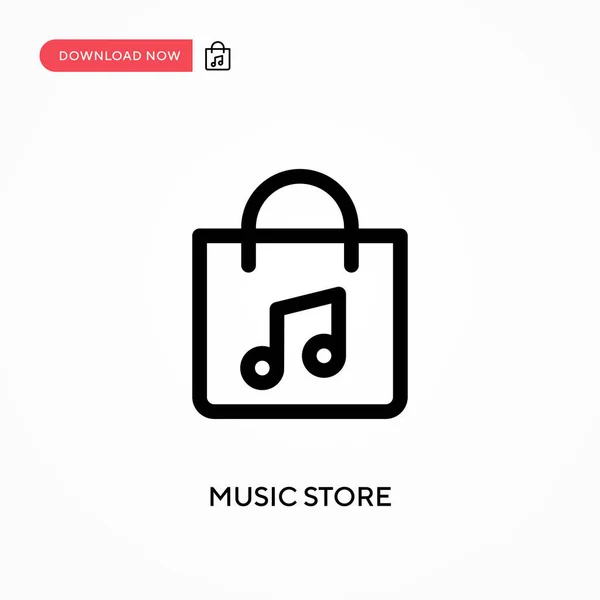 Tienda Música Icono Vector Simple Moderno Simple Ilustración Vector Plano — Vector de stock