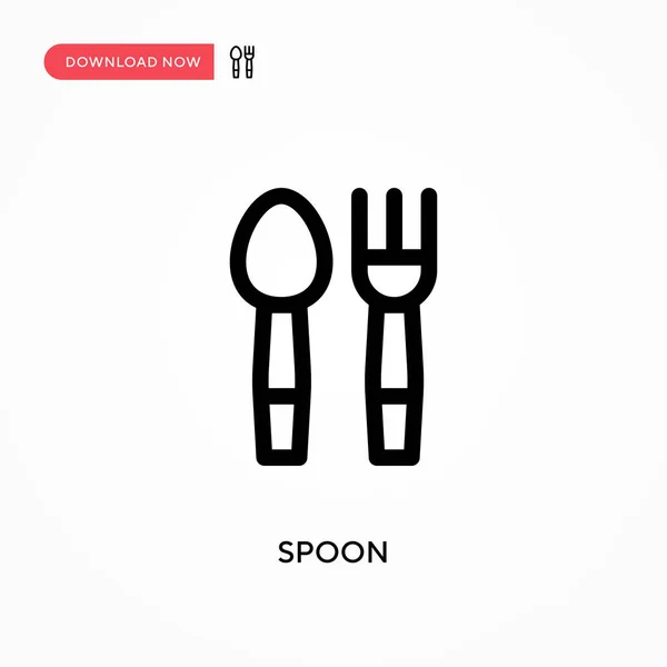 Spoon Simple Vector Icon Modern Simple Flat Vector Illustration Web — Stock Vector