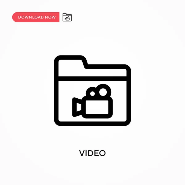 Video Einfaches Vektor Symbol Moderne Einfache Flache Vektordarstellung Für Website — Stockvektor