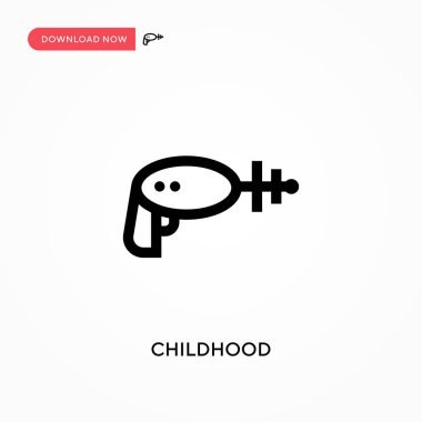 Çocukluk basit vektör simgesi. Web sitesi veya mobil uygulama için modern, basit düz vektör çizimi