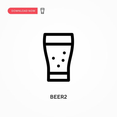 Beer2 Basit vektör simgesi. Web sitesi veya mobil uygulama için modern, basit düz vektör çizimi