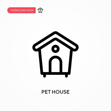 Evcil hayvan evi Basit vektör simgesi. Web sitesi veya mobil uygulama için modern, basit düz vektör çizimi