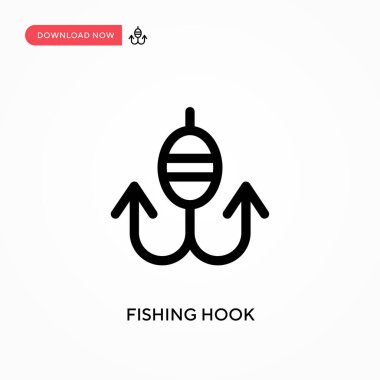 Balık oltası basit vektör simgesi. Web sitesi veya mobil uygulama için modern, basit düz vektör çizimi