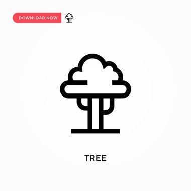 Ağaç basit vektör simgesi. Web sitesi veya mobil uygulama için modern, basit düz vektör çizimi
