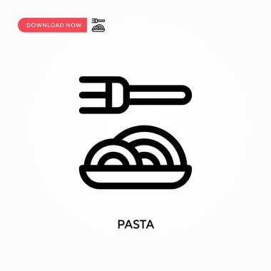 Basit makarna vektör simgesi. Web sitesi veya mobil uygulama için modern, basit düz vektör çizimi
