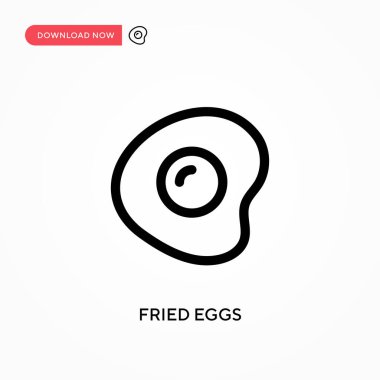 Sahanda yumurta basit vektör ikonu. Web sitesi veya mobil uygulama için modern, basit düz vektör çizimi