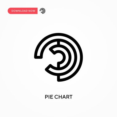 Pasta grafiği basit vektör simgesi. Web sitesi veya mobil uygulama için modern, basit düz vektör çizimi