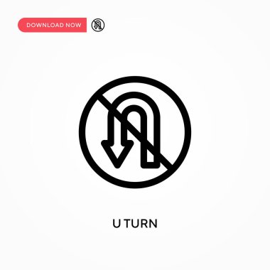 U dönüşü Basit vektör simgesi. Web sitesi veya mobil uygulama için modern, basit düz vektör çizimi