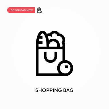 Alışveriş çantası Basit vektör simgesi. Web sitesi veya mobil uygulama için modern, basit düz vektör çizimi