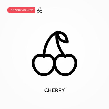 Kiraz Basit vektör simgesi. Web sitesi veya mobil uygulama için modern, basit düz vektör çizimi