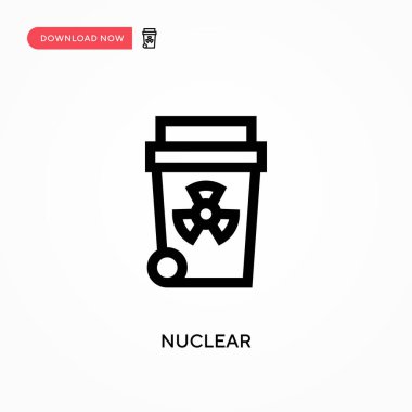 Nükleer basit vektör simgesi. Web sitesi veya mobil uygulama için modern, basit düz vektör çizimi