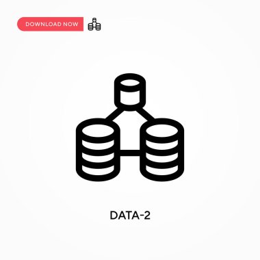 Data-2 basit vektör simgesi. Web sitesi veya mobil uygulama için modern, basit düz vektör çizimi
