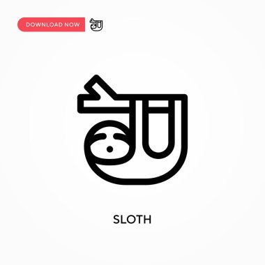 Tembel hayvan basit vektör simgesi. Web sitesi veya mobil uygulama için modern, basit düz vektör çizimi