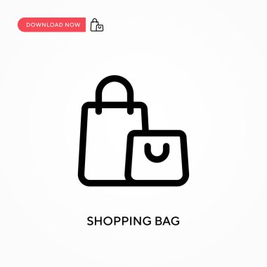 Alışveriş çantası Basit vektör simgesi. Web sitesi veya mobil uygulama için modern, basit düz vektör çizimi