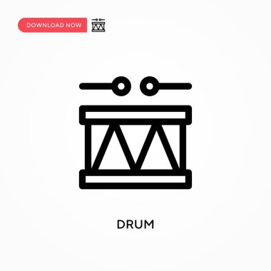Davul Basit vektör simgesi. Web sitesi veya mobil uygulama için modern, basit düz vektör çizimi