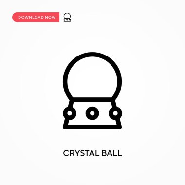 Kristal küre basit vektör simgesi. Web sitesi veya mobil uygulama için modern, basit düz vektör çizimi