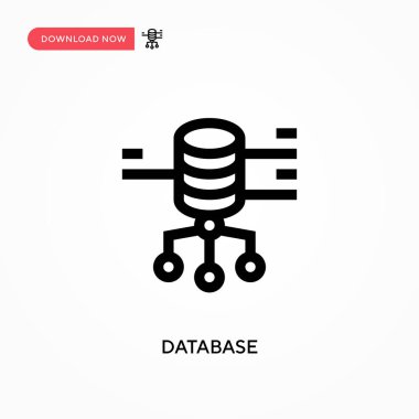 Veritabanı Basit vektör simgesi. Web sitesi veya mobil uygulama için modern, basit düz vektör çizimi