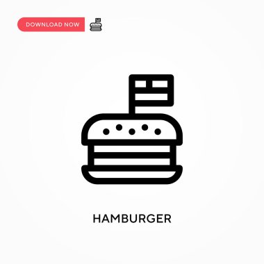Hamburger Basit vektör simgesi. Web sitesi veya mobil uygulama için modern, basit düz vektör çizimi