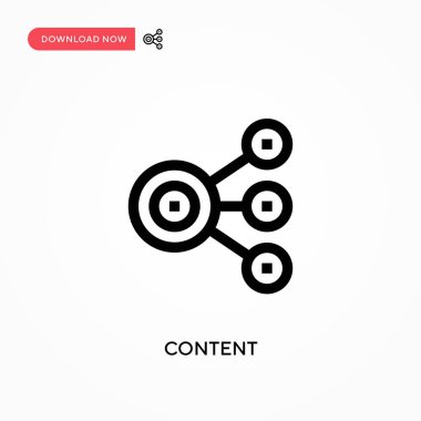 İçerik Basit vektör simgesi. Web sitesi veya mobil uygulama için modern, basit düz vektör çizimi
