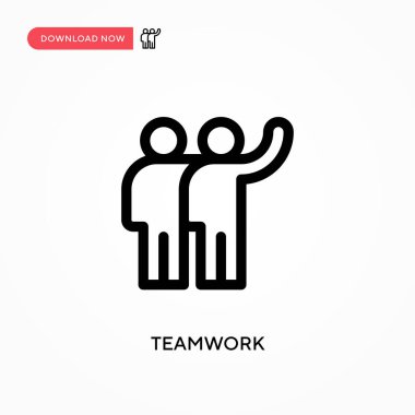 Takım çalışması basit vektör simgesi. Web sitesi veya mobil uygulama için modern, basit düz vektör çizimi